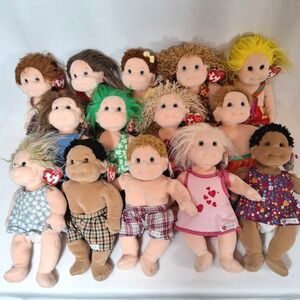 Ty Beanie Kids Plush Doll Lot of 14 Vintage Ty Gear Outfits Diverse Collection